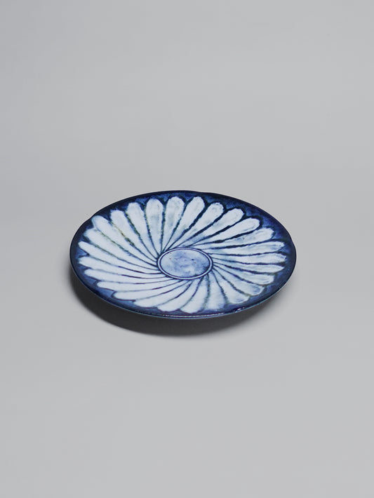 藍染白菊 6.5吋皿