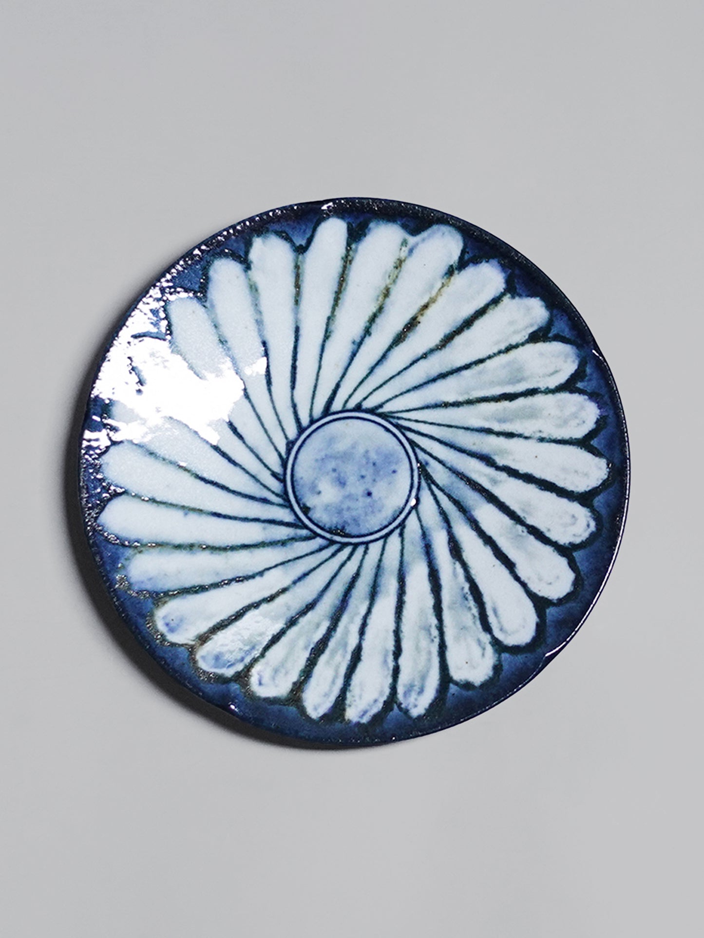 藍染白菊 9吋皿