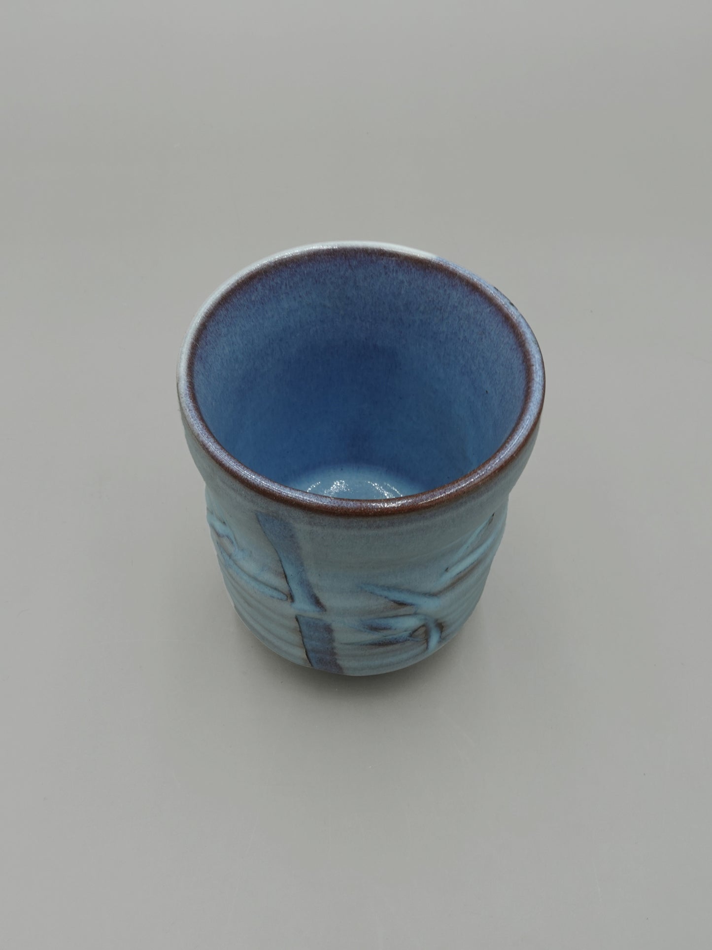 【日本製】藍流青竹 湯吞杯
